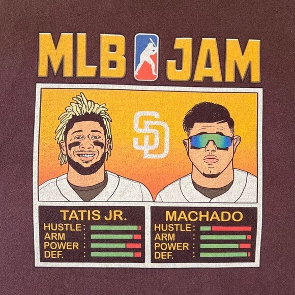 MLB Jam Tatis Jr Machado Brown Baseball Tee Shirt - Picture 3 of 4
